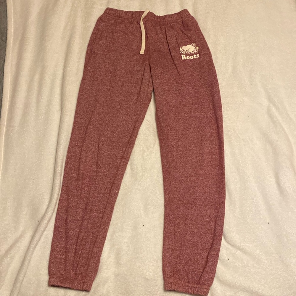 Small red Roots sweatpants joggers